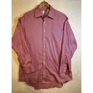 🇬🇧 Charles Tyrwhitt Men's Shirt Sz 17-35 Pink Button Up Long Sleeves Big Tall